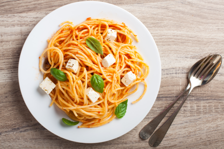 Macarrão ao Pomodoro e Mozzarella de Búfala