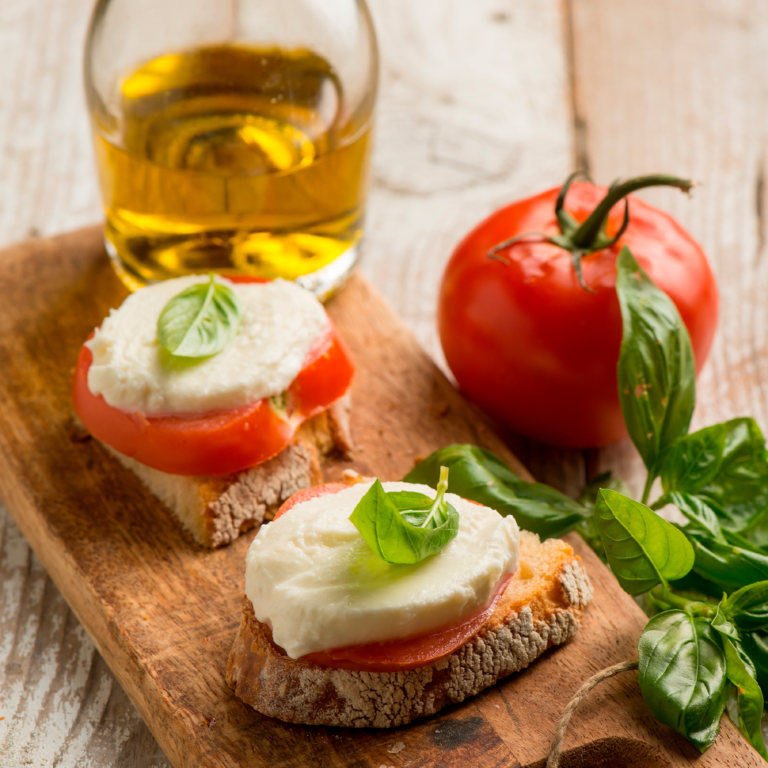 Crostini com Mozzarella de Búfala