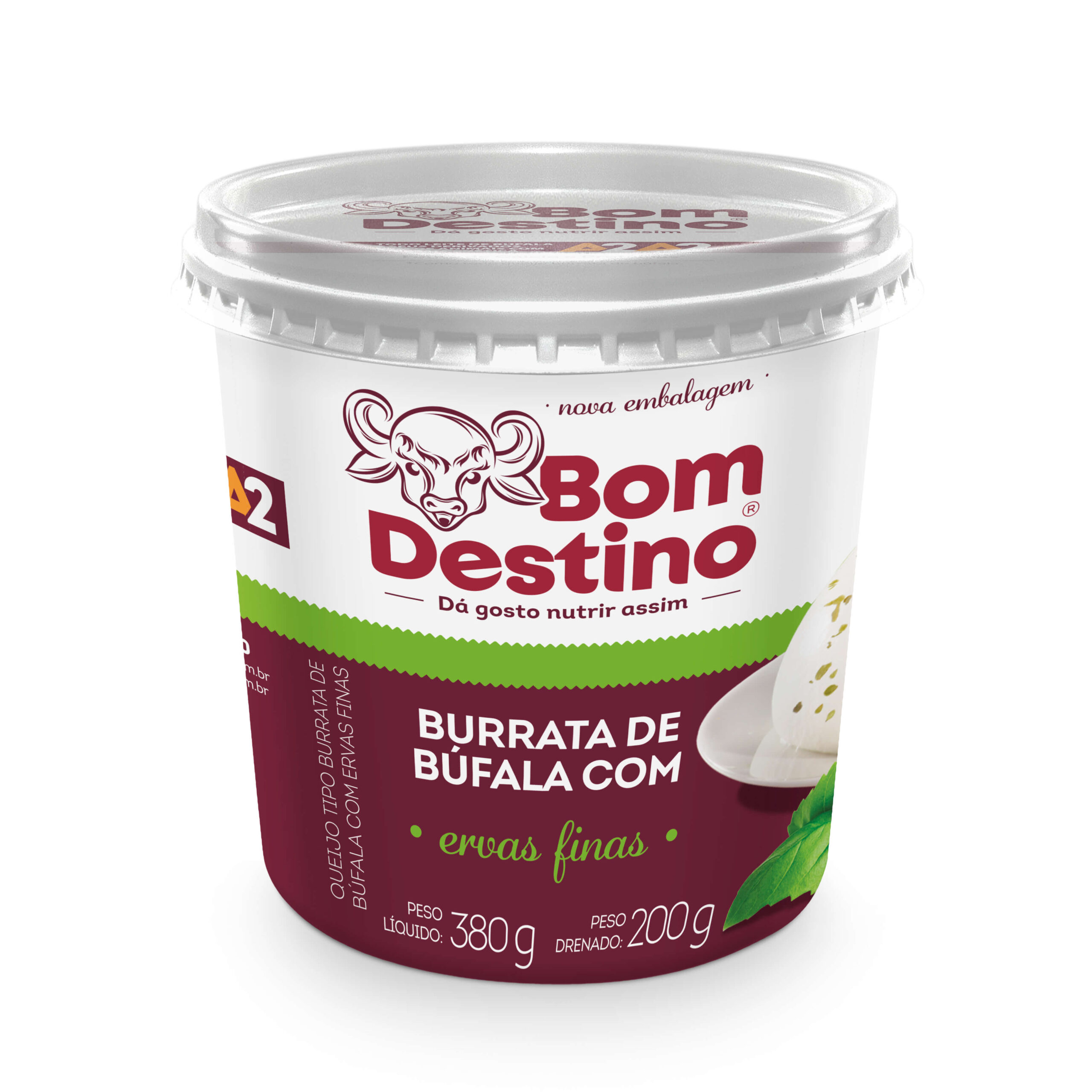 burrata de bufala a2a2 com ervas finas imersa 200 g bom destino