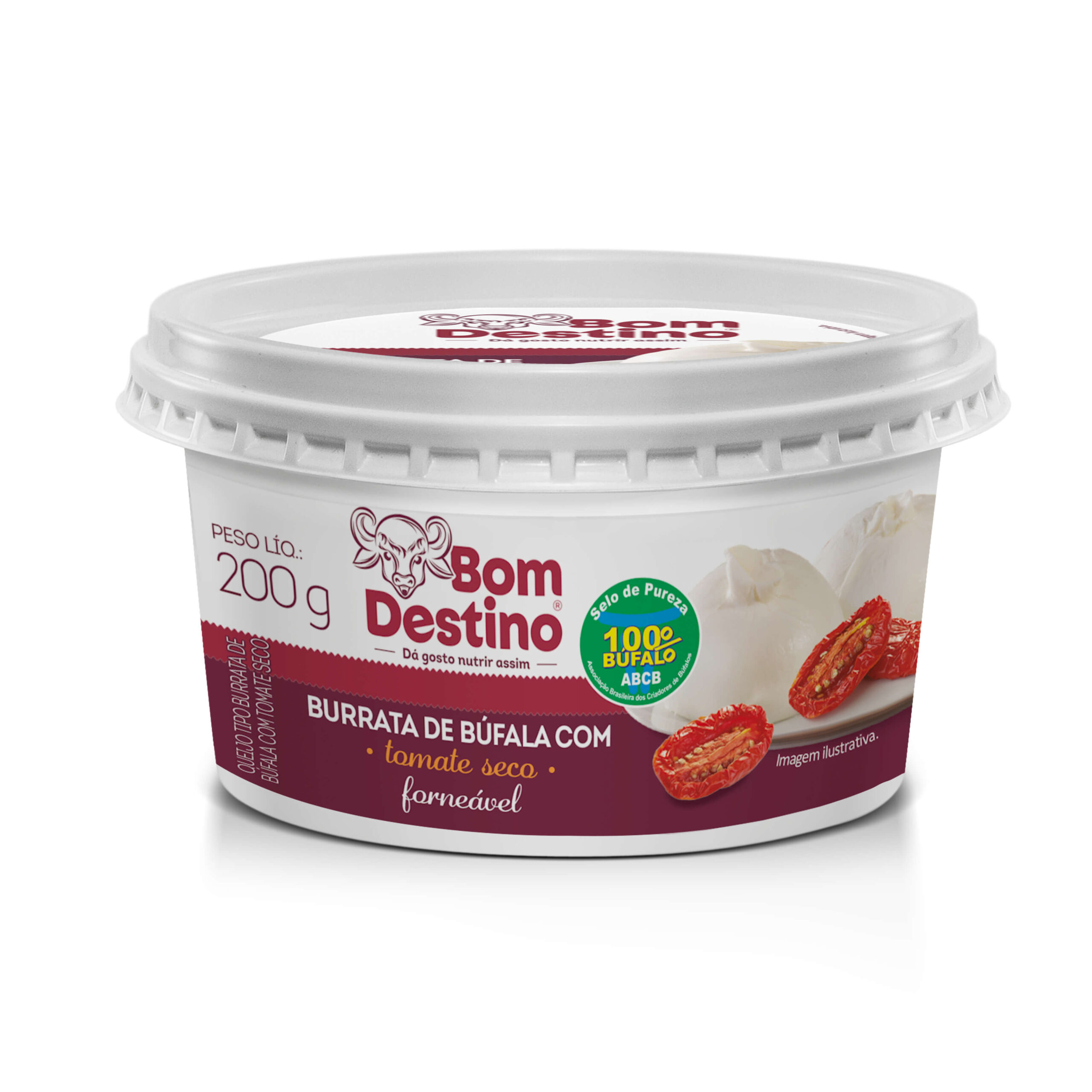 burrata de bufala a2a2 com tomate seco a vacuo forneavel 200 g bom destino