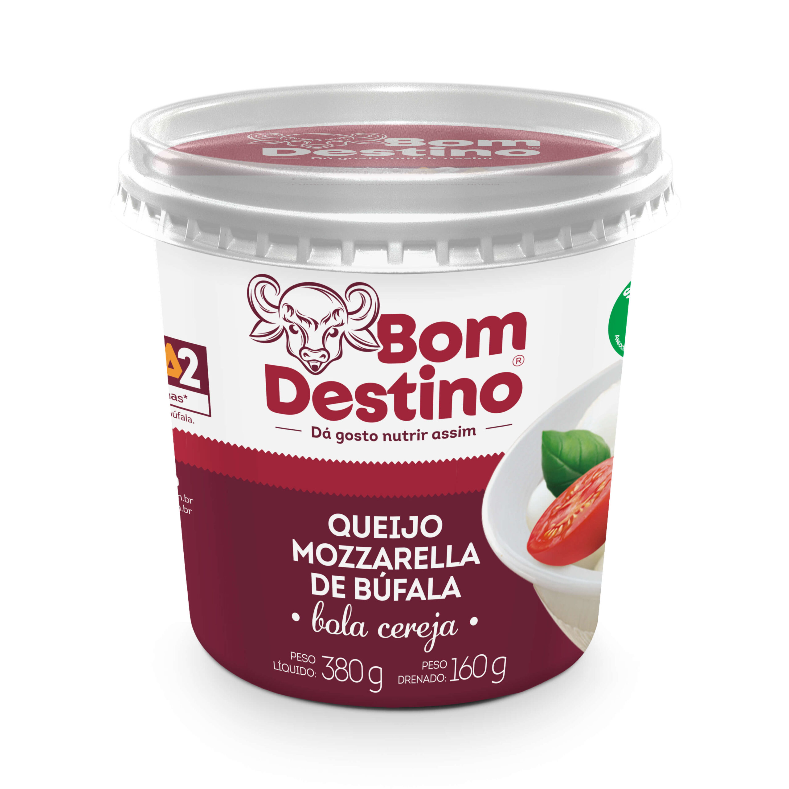 mozzarella de bufala a2a2 bola cereja 160 g bom destino