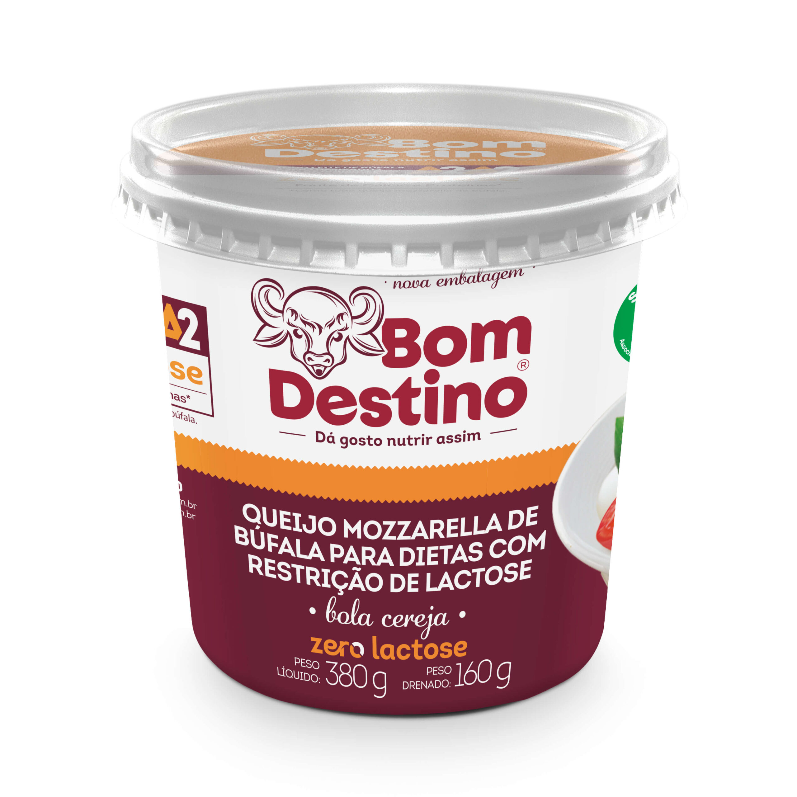 queijo mozzarella de bufala bola cereja a2a2 zero lactose bom destino